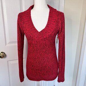 Women's Arizona Jean Company Sweater | Cranberry Red | Size Large | V-Neck Top